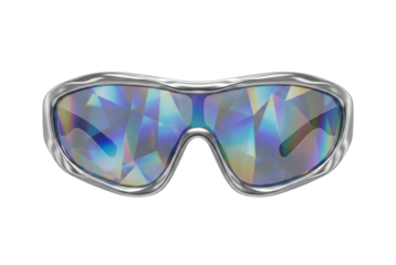 Futuristic Goggles with Multi-Faceted Geometric Lenses