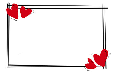 Love heart border art note sign background valentine ornament