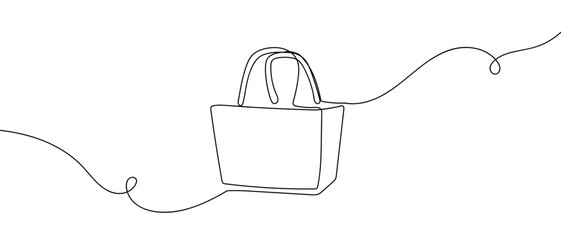 A single, continuous artistic line for a storage basket. line art Vector drawing style on a transparent background Editable stroke.