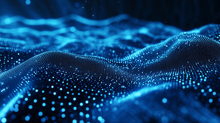 Digital Data Waves Visualization. Futuristic digital wave visualization suitable for technology, data analytics, and internet-related content and branding.