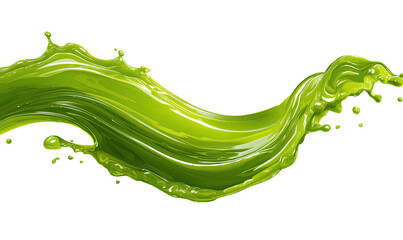 Green splash, liquid curl against black