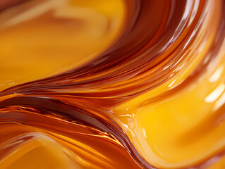 Abstract Amber Waves Gold Syrup Liquid Background Texture