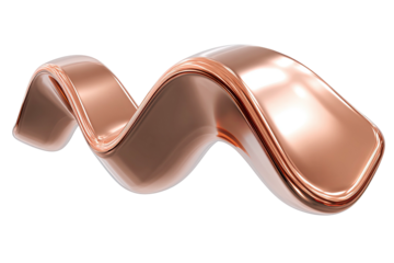 Copper wave, metallic shine, smooth, abstract shape