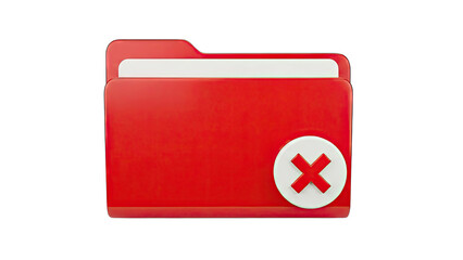 Red Folder with Red X Icon
