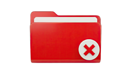 Red Folder with Red X Icon