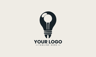 Black lightbulb icon represents creative innovation concept modern and minimalist