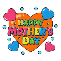 Happy mother's day colorful heart graphic