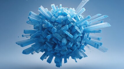 Enigmatic blue crystal ball reflecting light and energy in a magical burst of augmented reality tags