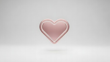 Fototapeta premium A minimalist rose gold heart icon floating on a clean white background