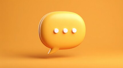 Yellow speech bubble with two eyes evokes playfulness and engagement in digital communication context
