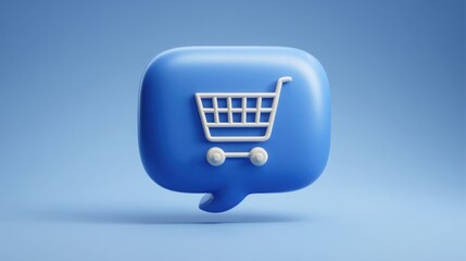 A simple and effective shopping cart icon representing a reminder in a digital chat interface for e-commerce engagement