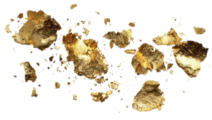 Golden nuggets scattered against a dark void