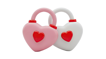 Two Heart-Shaped Padlocks Connected