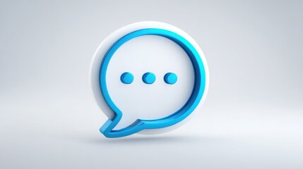 White and blue speech bubble representing a chat upsell chip concept for engaging users in digital conversations
