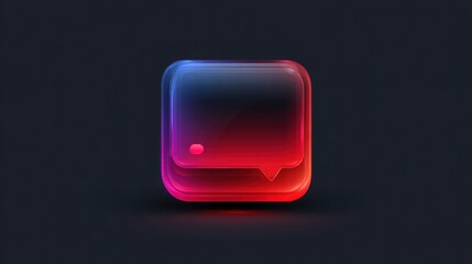 Bold red and blue square icon representing a chat trigger button concept for activating chat features