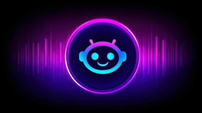 A striking in purple and blue glowing light representing a modern technology interface design - Powered by Adobe