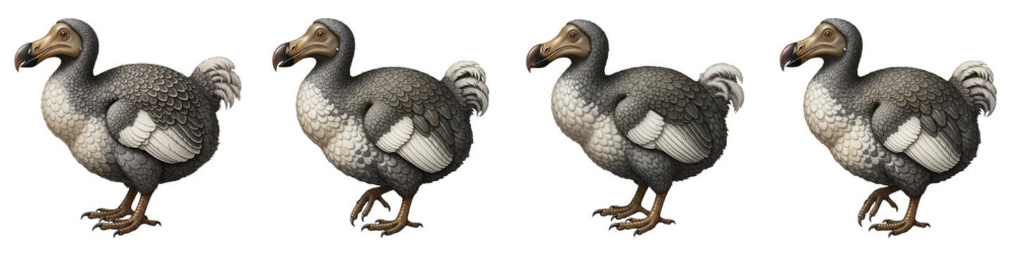 Dodo Bird 3D Character Turnaround Extinct Animal Isolated on White