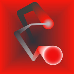 An abstract bright composition that includes gradient shapes similar to pipes.