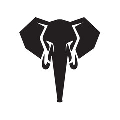 Elephant head vector logo design. Creative linear animal gold logotype