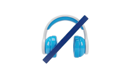 Headphones with a prohibition symbol