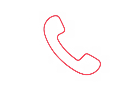 Pink neon call icon illuminating communication and contact signal outline on transparent background - Powered by Adobe