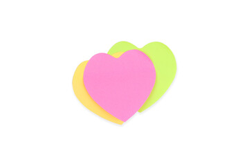Multicolored heart shape from paper, isolated on a white background. love, romance, Valentine's Day, and affection. Ideal as a greeting cards, wedding themes, or crafts and DIY