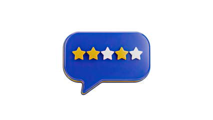 Three Star Rating in Speech Bubble