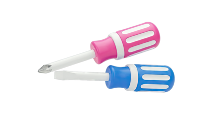 Two Colorful Screwdrivers: Phillips and Flathead