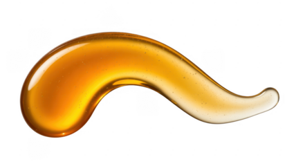 Golden gel or honey swirl isolated on a transparent background