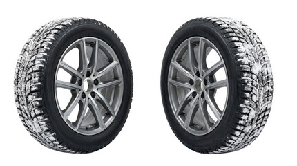 Obraz premium Winter tires show tread designed for colder weather, AI, PNG