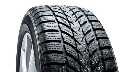 Tire shows deep tread for winter conditions and safety, AI, PNG