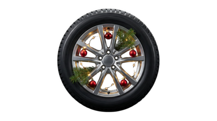 Ornamented tire for a festive touch, AI, PNG