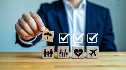 Business checklist with task icons for planning process
