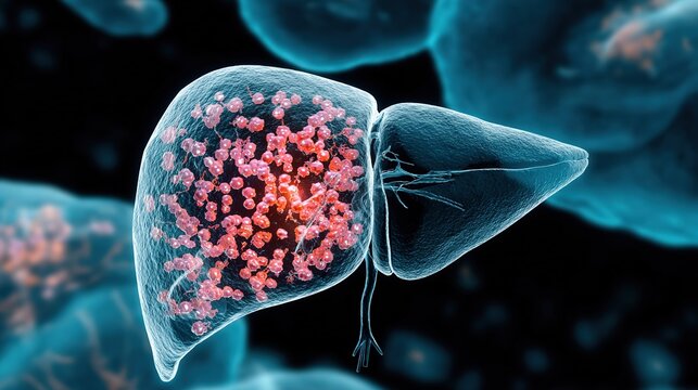 An Animated Educational Diagram Depicting the Pathogenesis, Progression, and Key Cellular-Molecular Features of Hepatocellular Carcinoma (Liver Cancer)