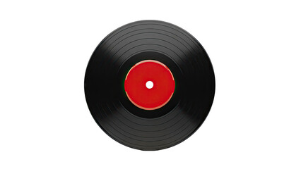 Vinyl Record with Red Label