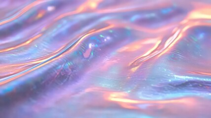 Abstract Holographic Texture Background with Iridescent Shimmering Waves