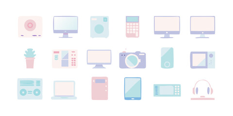 flat-pastel-device-icons-collection