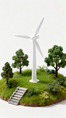 wind turbine and green grass