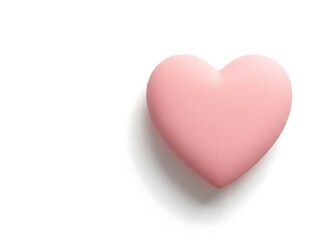 Fototapeta premium Soft pink heart shape on a plain white background