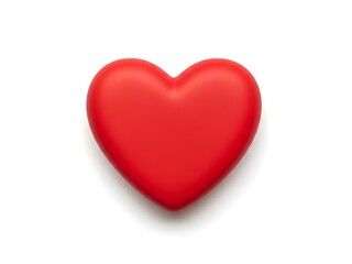 Shiny red heart shape isolated on white background