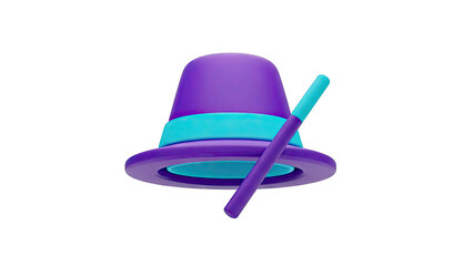 Purple Magic Hat with Turquoise Wand