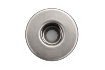 Stainless steel circular door handle hardware detail