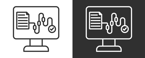 Process Icon Set Vector Collection Isolated In Black And White