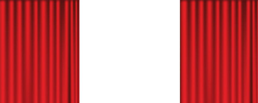 vector theater stage red curtains realistic vector.