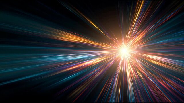 Abstract Colorful Light Speed Starburst Background