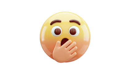 Surprised Emoji with Hand Over Mouth