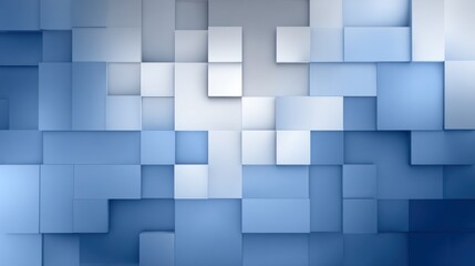 An abstract image featuring a mosaic of varying shades of blue and white cubes, creating a three-dimensional effect with depth and subtle light variations across the surface.  T