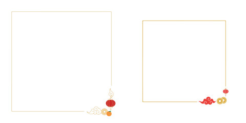 Lunar Frame / Background. Vector, minimalist, illustration, icon set.