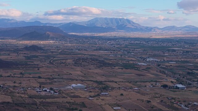 Drone footage over the Tlacolula Valley close to Oaxaca City