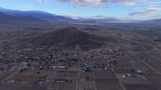 Aerial view of the Tlacolula Valley in vicinity of Oaxaca City